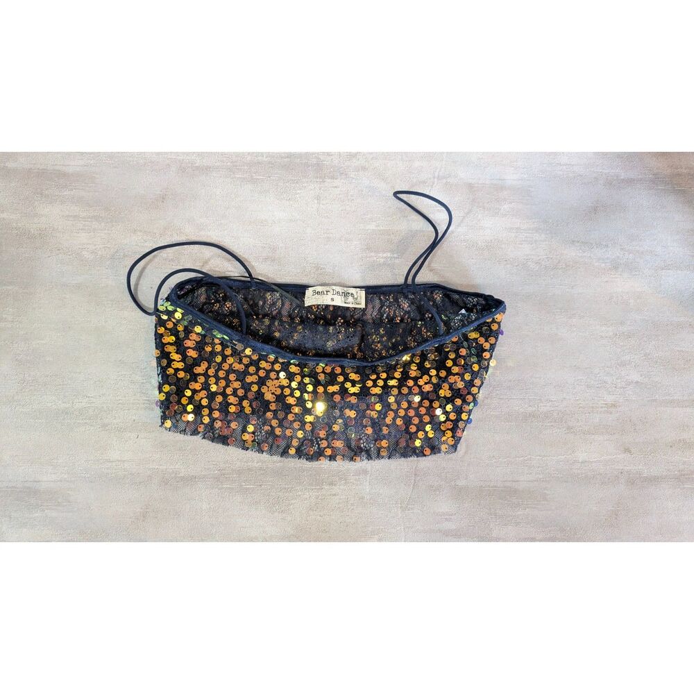 Bear Dance Sequin Crop Top sz s